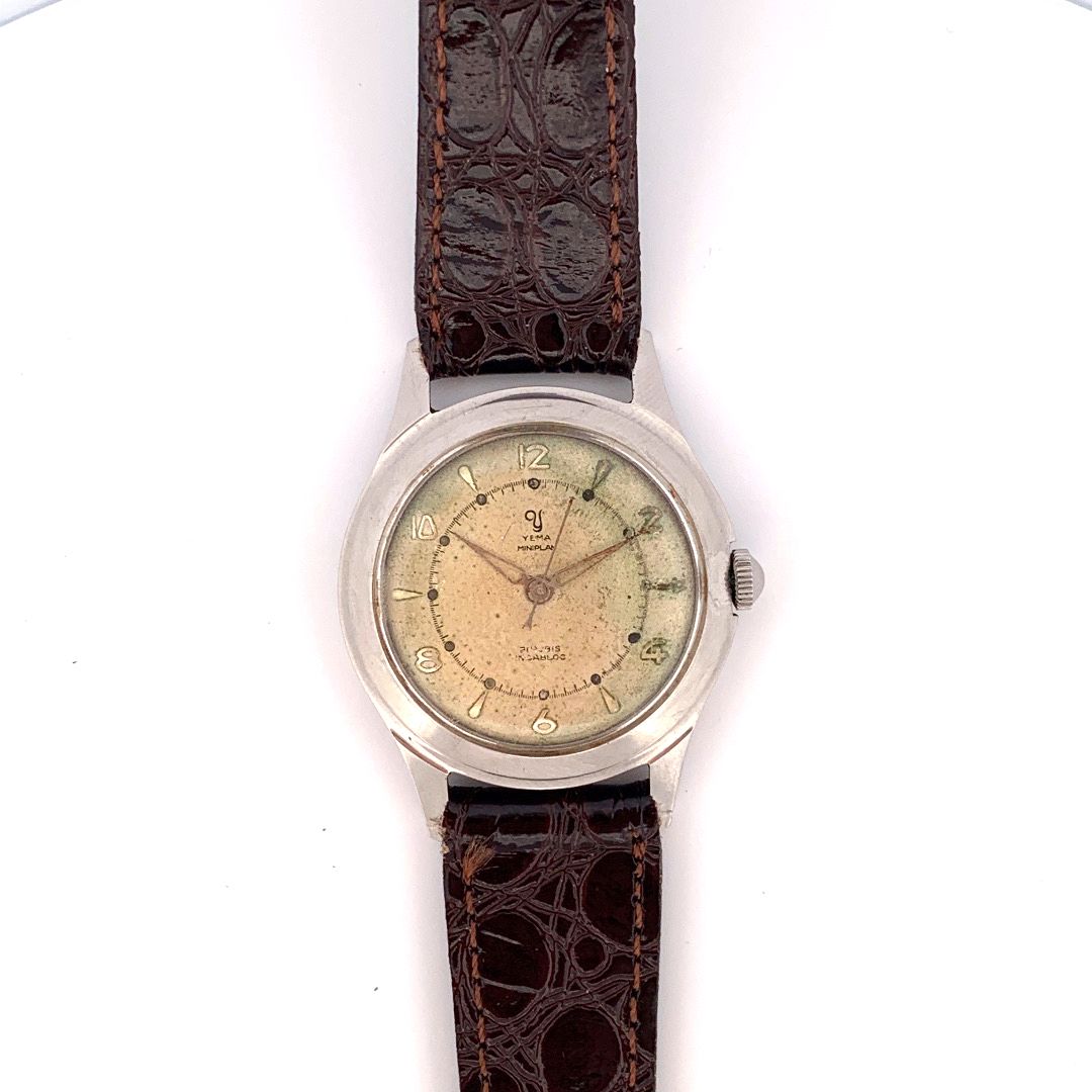 Null YEMA Miniplan

经典的男士手表。

约1950年。

系列：71291。 

表壳 : 钢。

机芯：手动机械。

表带：皮革。

直径&hellip;