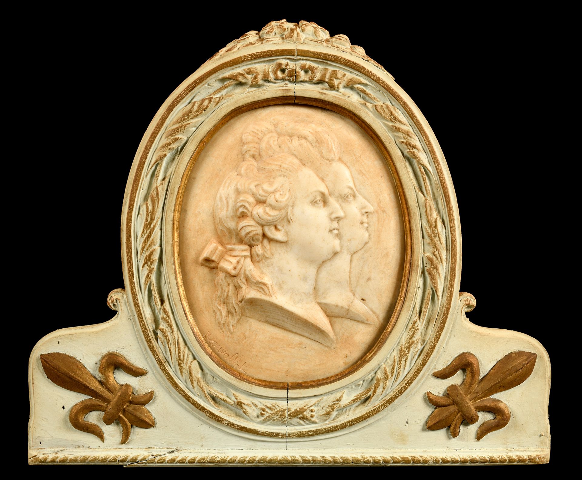 Null Pierre-Nicolas BEAUVALLET (1750-1818).

Médaillon ovale en marbre patiné re&hellip;