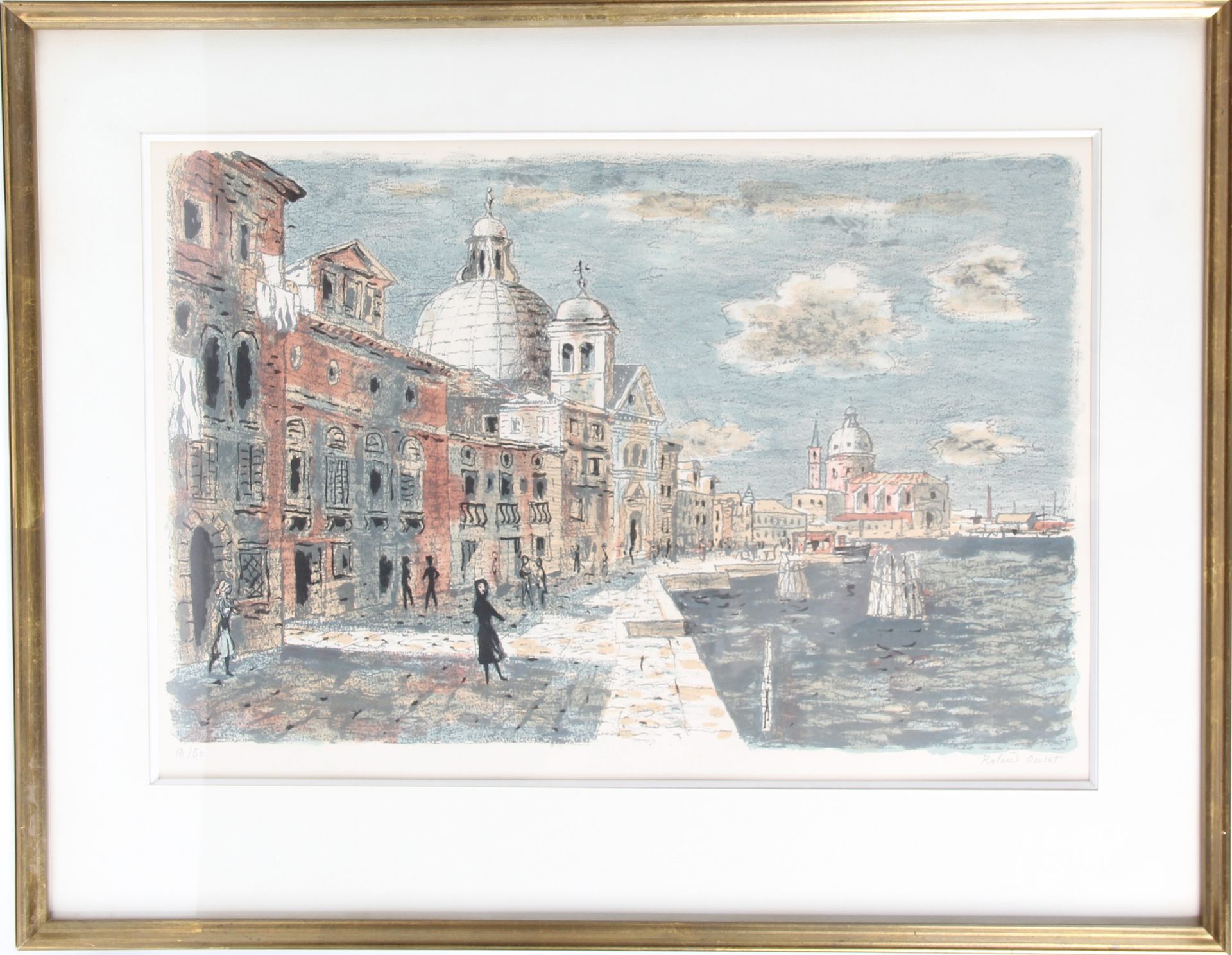 Null 罗兰-乌多(1897-1981)

"威尼斯"。 

编号为N°19/50的石版画。 

尺寸：35 x 53厘米。