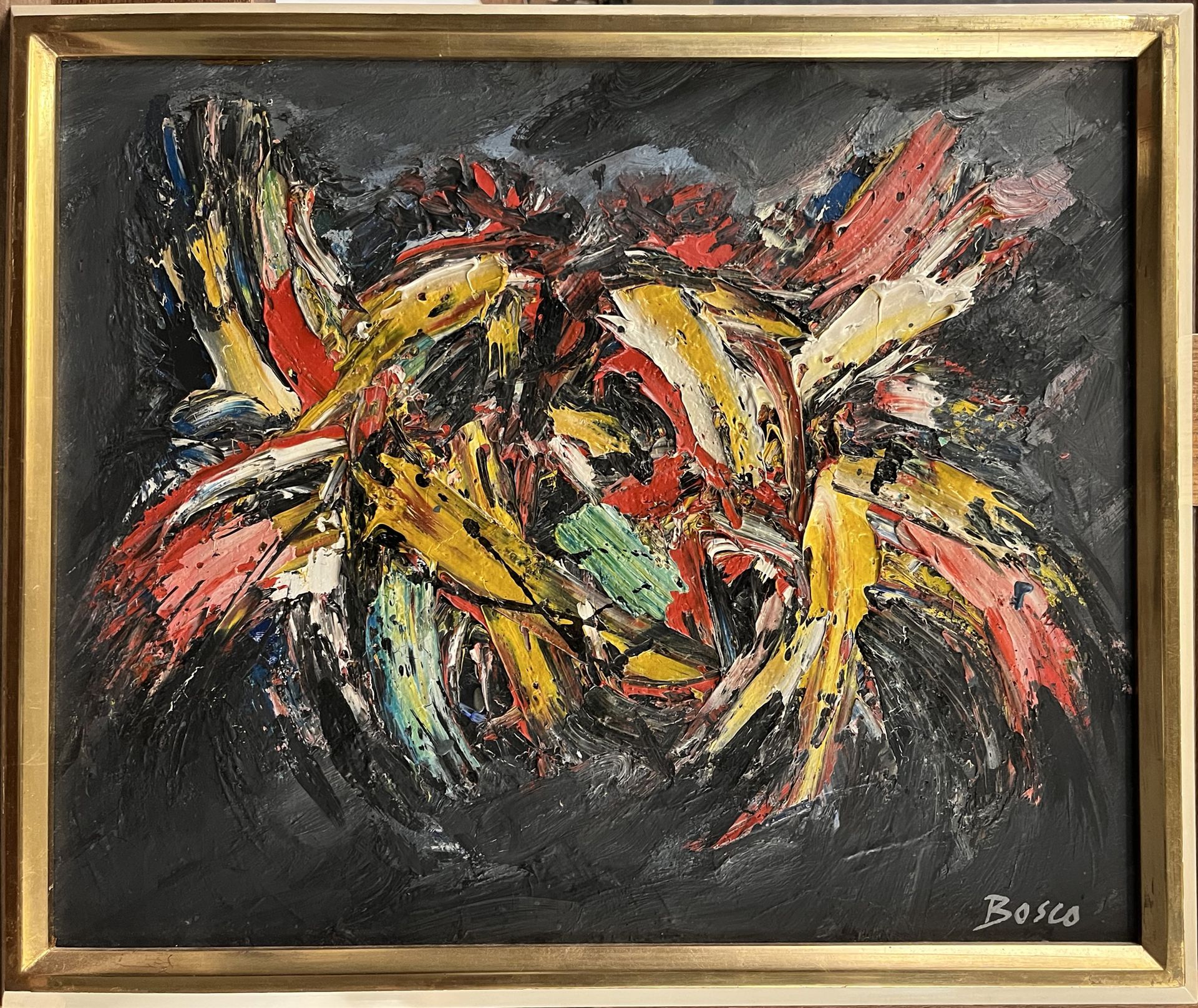 Null 皮埃尔-波斯克 (1909-1993)

"斗鸡"。

布面油画，左下方有签名。 

38 x 45厘米