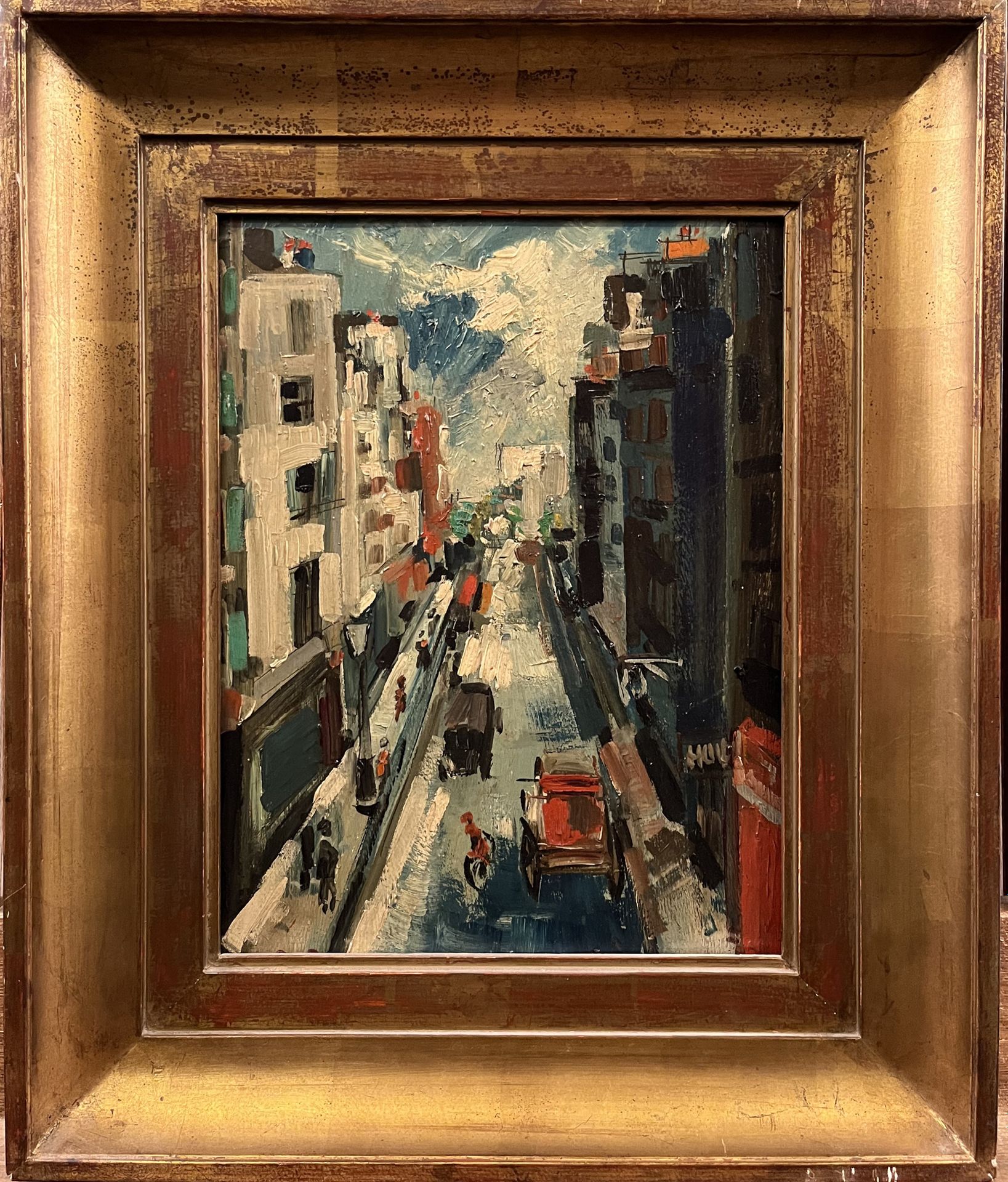 Null MICHEL-MARIE POULAIN (1906-1911)

"The street"

Oil on panel, monogrammed l&hellip;