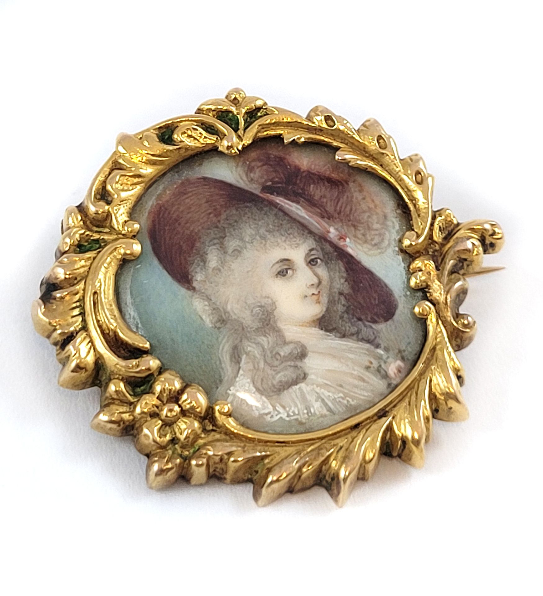 Null XIX SECOLO (periodo romantico)
BROCHURE
decorato con un ritratto di donna (&hellip;