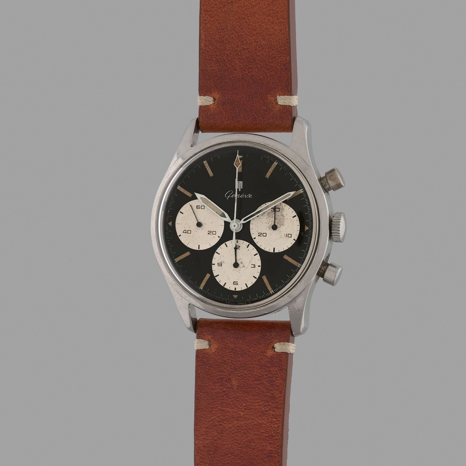 Null *LIP 
Genève. 
N° : 559307.
Vers : 1960.
Montre bracelet chronographe en ac&hellip;