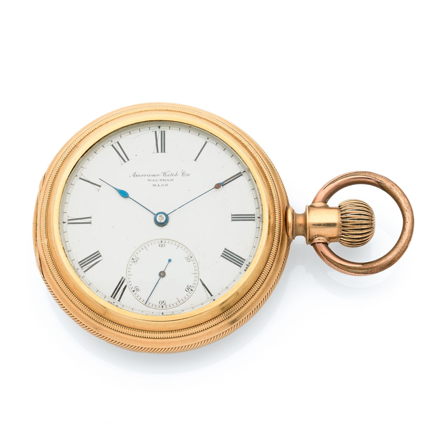Null 美国手表公司
Waltham mass. 
N° : 913241
约：1880年。 
优雅的美国钟表公司怀表。750/1000玫瑰金圆形表壳。白色表&hellip;