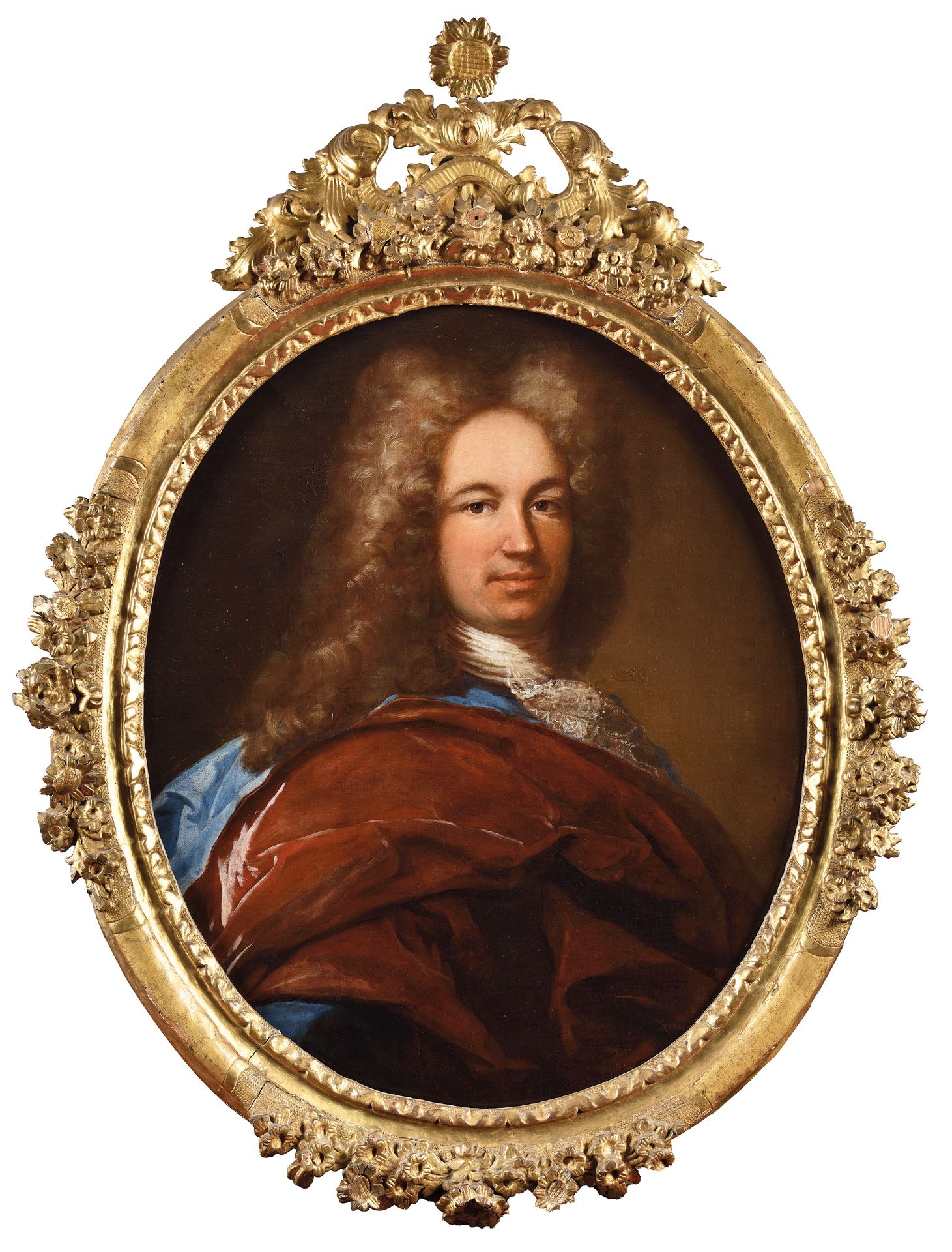 Null ECOLE FRANCAISE vers 1700, entourage de Jean RANC 
Portrait d'homme au mant&hellip;