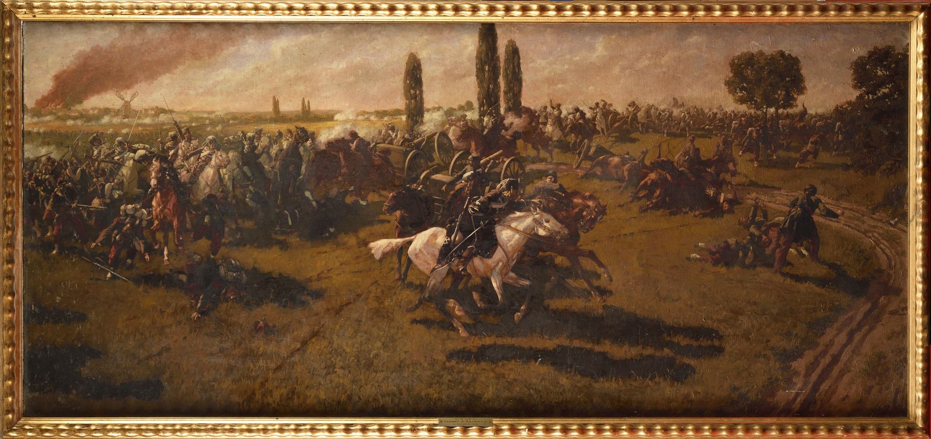 Null 维克托-胡恩(1874-1939)
19世纪末的法国画派。 
"1870年10月10日，阿特奈战役期间，乌兰人对法国炮兵的冲锋。 
全景画布上的大型油&hellip;
