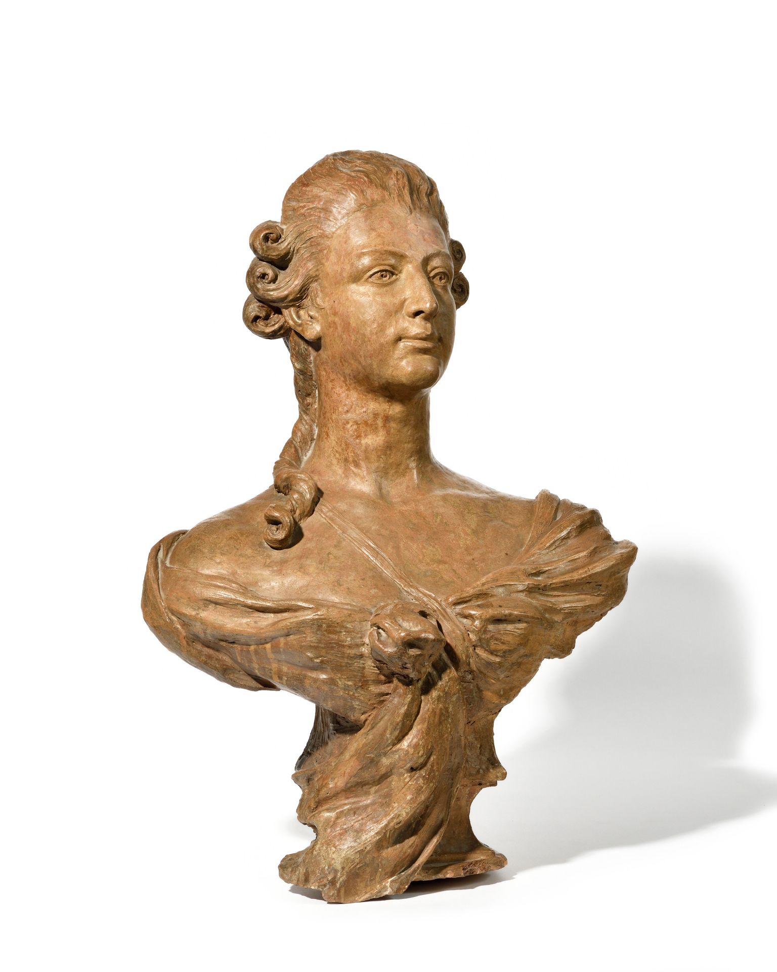 Null 19世纪法国学校的18世纪风格
女人半身像
染色陶土
H.66厘米
底座损坏