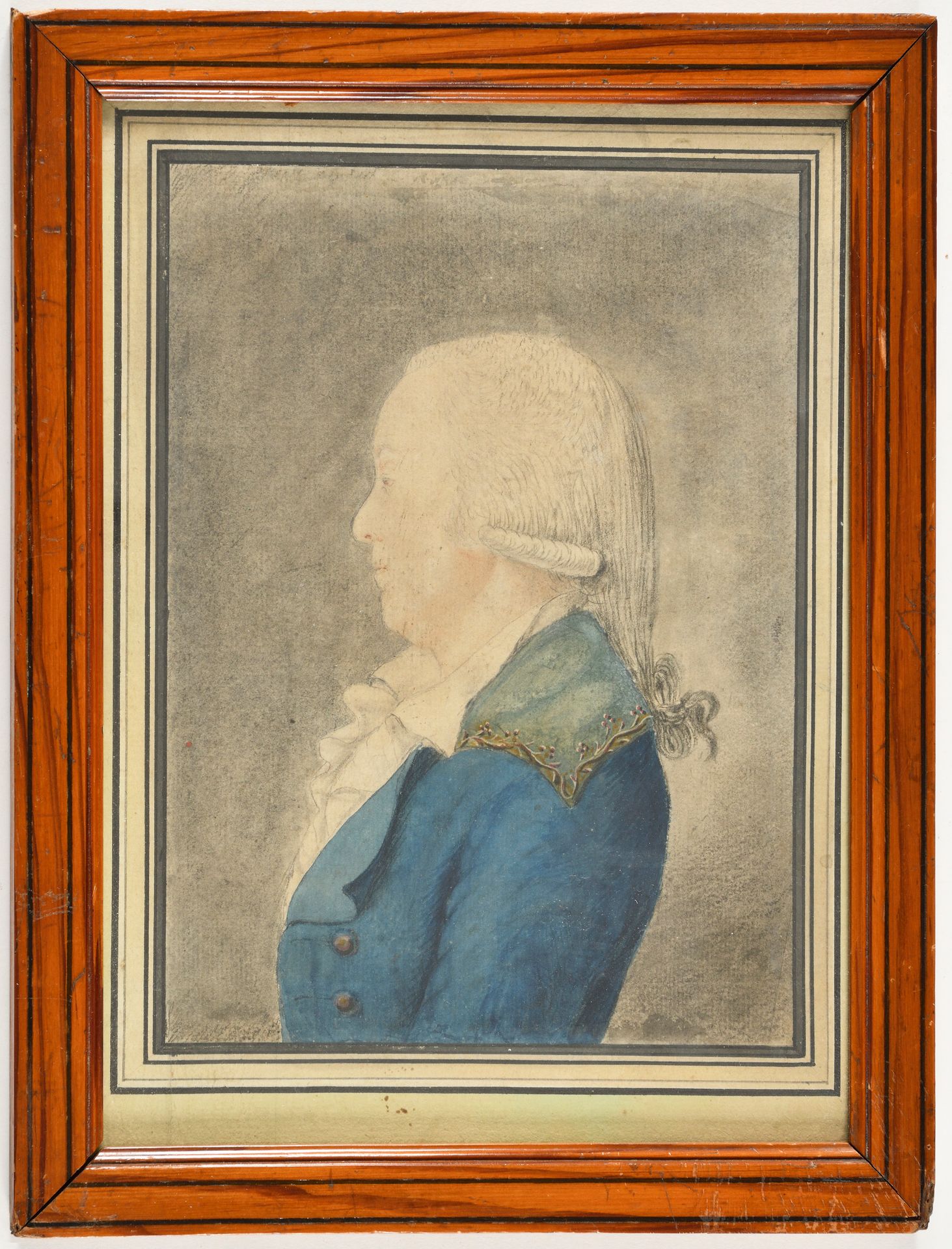 Null Ecole française du XVIIIe Siècle 
Portrait d'homme de profil
Crayon, aquare&hellip;