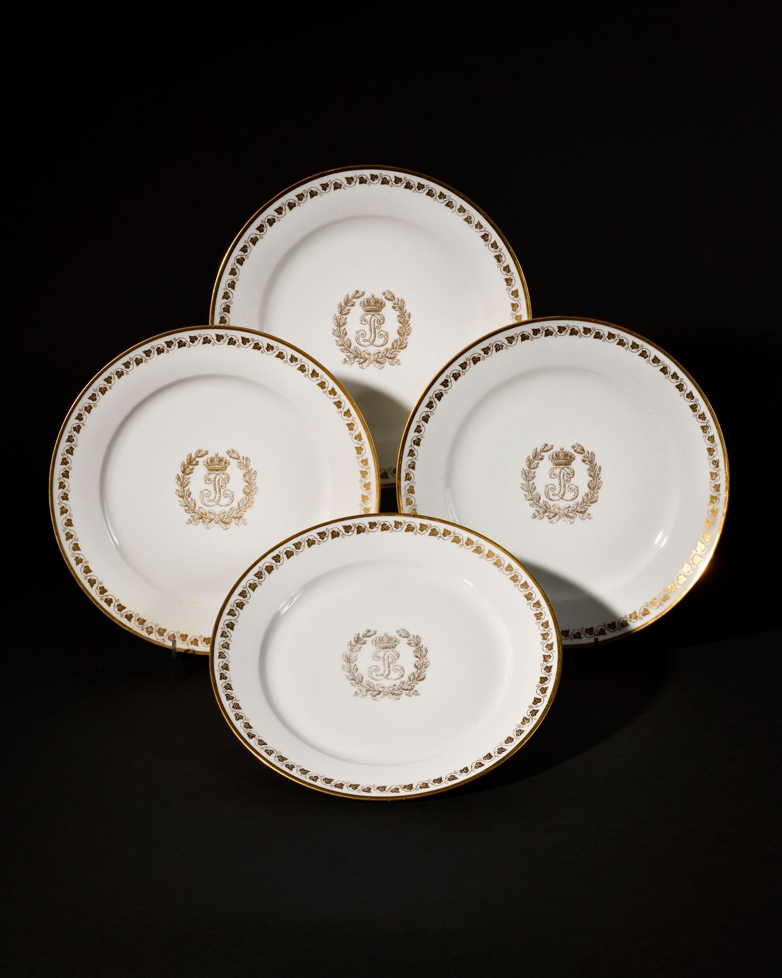 Null Manufacture de Sèvres.
4 plates from the service des Princes, in porcelain,&hellip;
