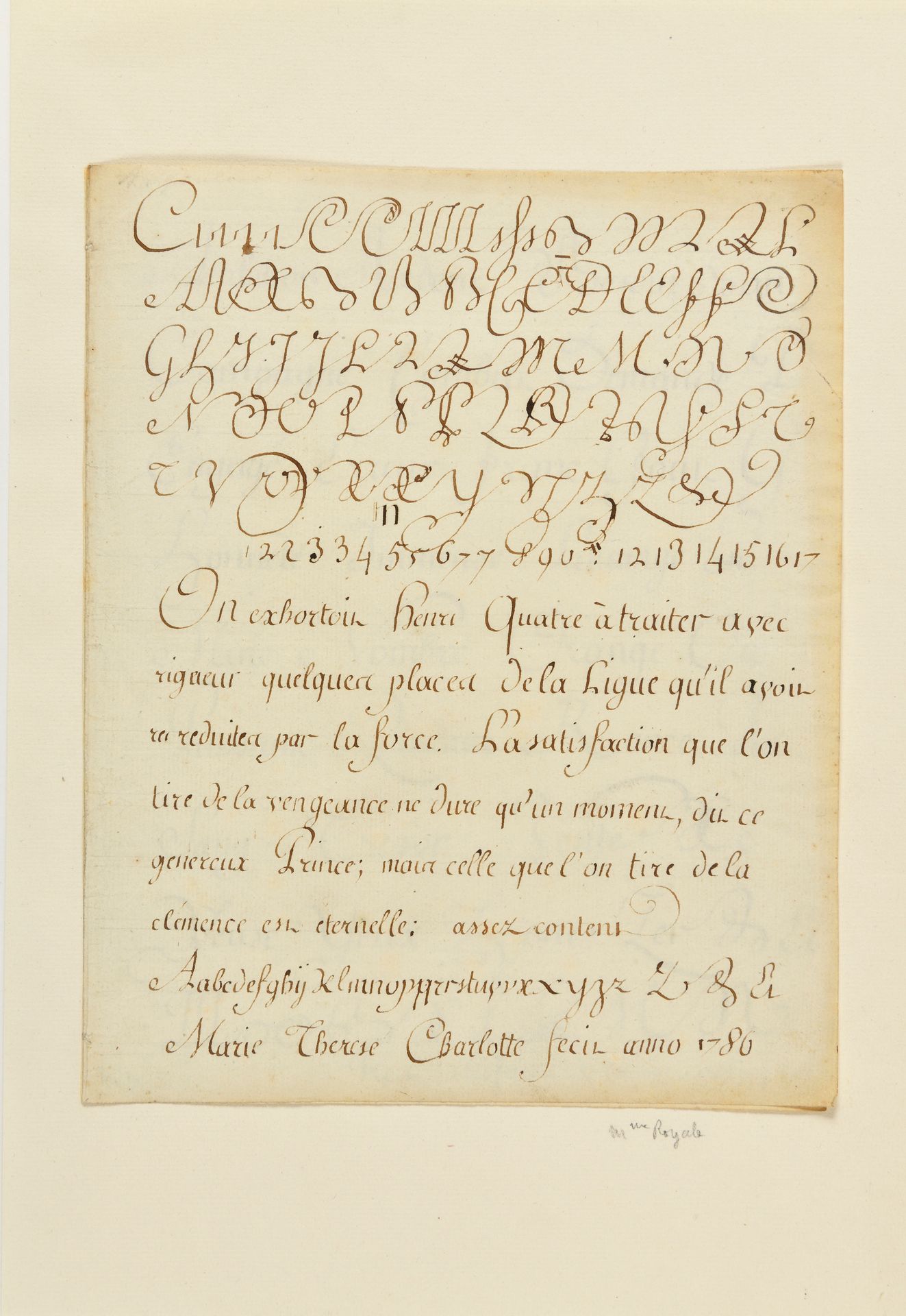 Null 皇室夫人。- Marie-Thérèse-Charlotte de France，被称为）。亲笔签名的手稿，日期为 "Marie Thérèse Ch&hellip;