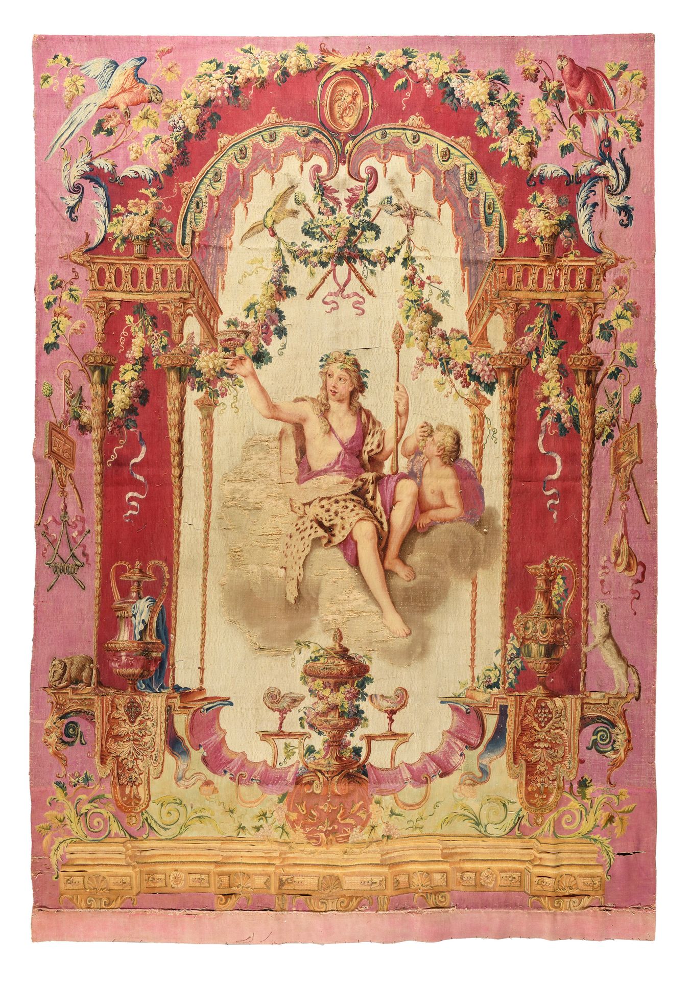 Null 来自Gobelins工厂的名为 "portière "的精美挂毯板，18世纪中期，大约在1750/1760年的巴黎。 
装修师：尼尔森，雅克（1714&hellip;