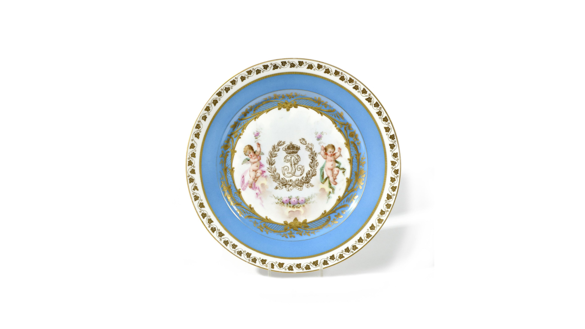 Null ASSIETTE
with King Louis-Philippe's cypher and frieze of gold vine leaves o&hellip;