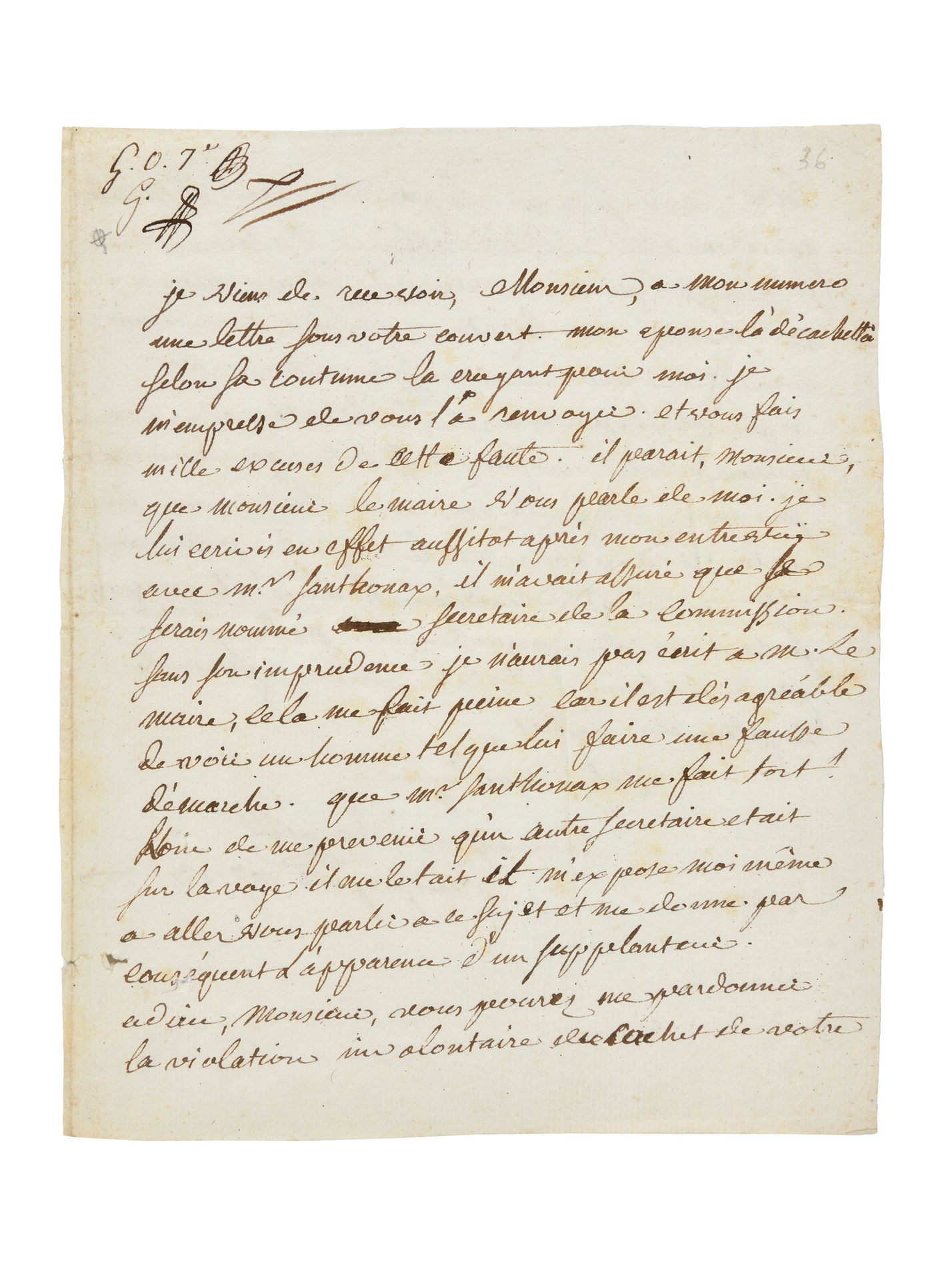 Null CHAUMETTE (Pierre-Gaspard).署名为 "Anaxagoras Chaumette "的亲笔信[致Étienne Polvére&hellip;