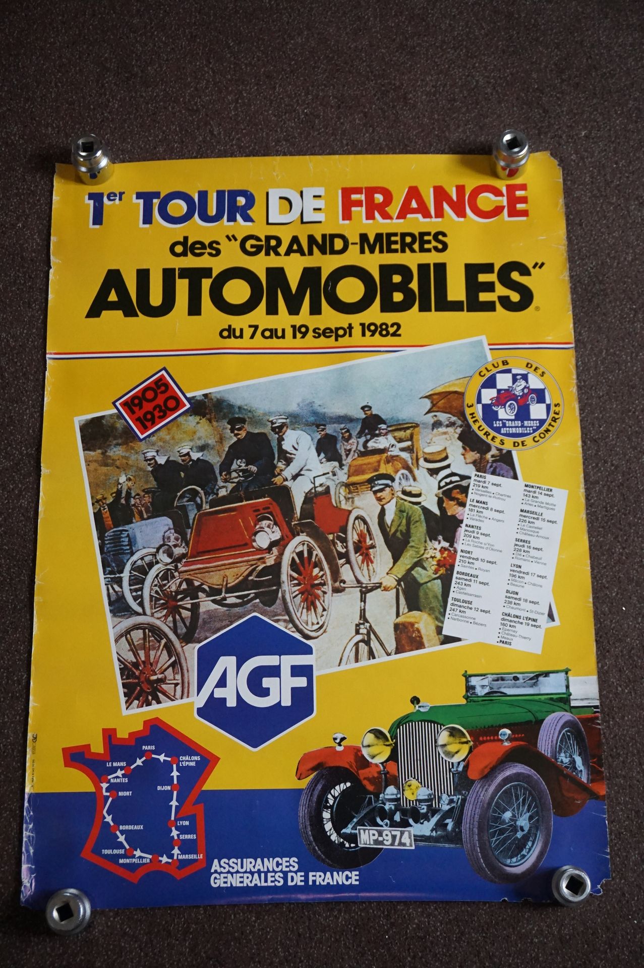 Null Plakat der "1e tour de France des Grand Mères 
Automobiles"