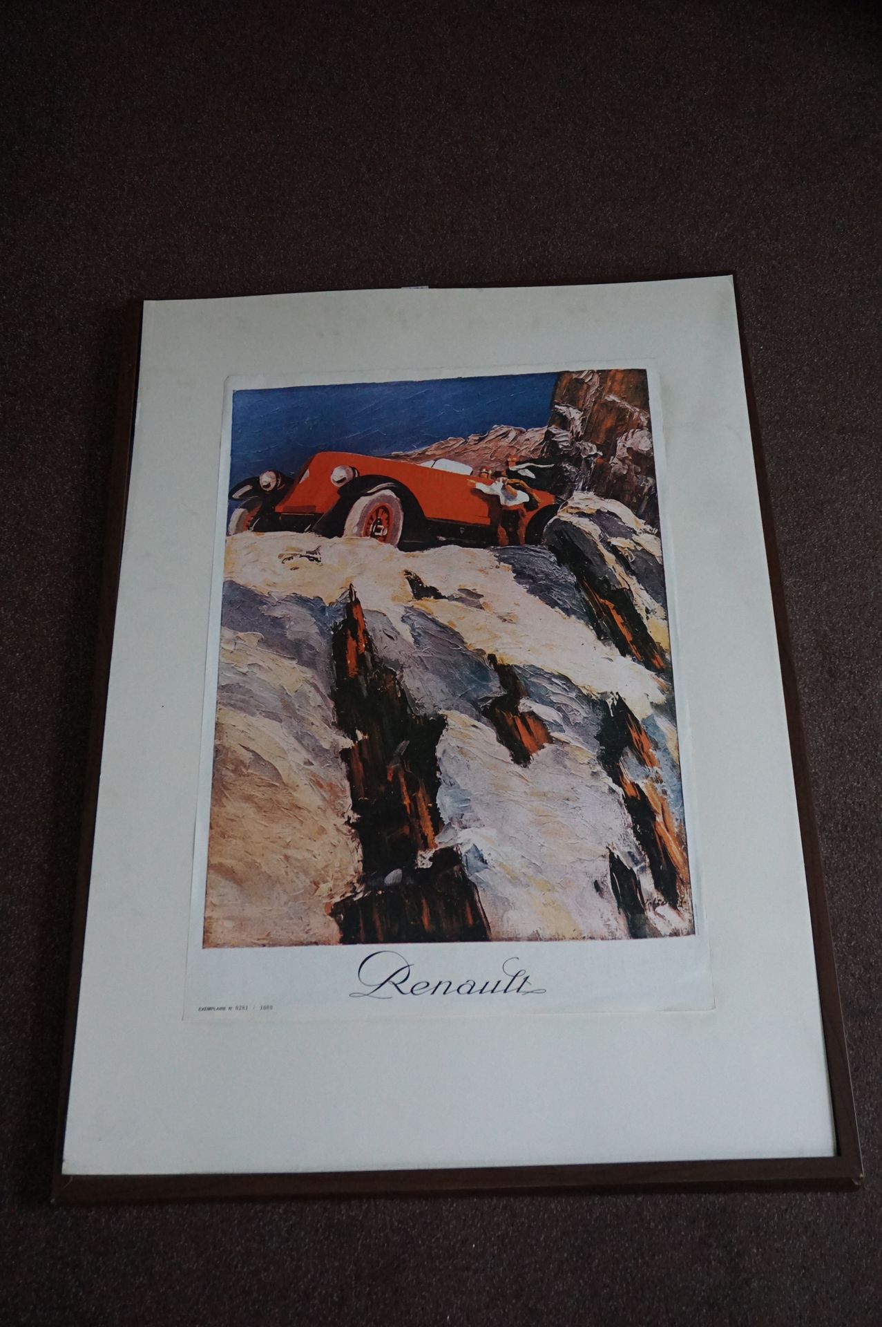 Null Renault-Plakat, das ein Gemälde aufgreift. Exemplar Nr. 281 / 1000
Mit Rahm&hellip;