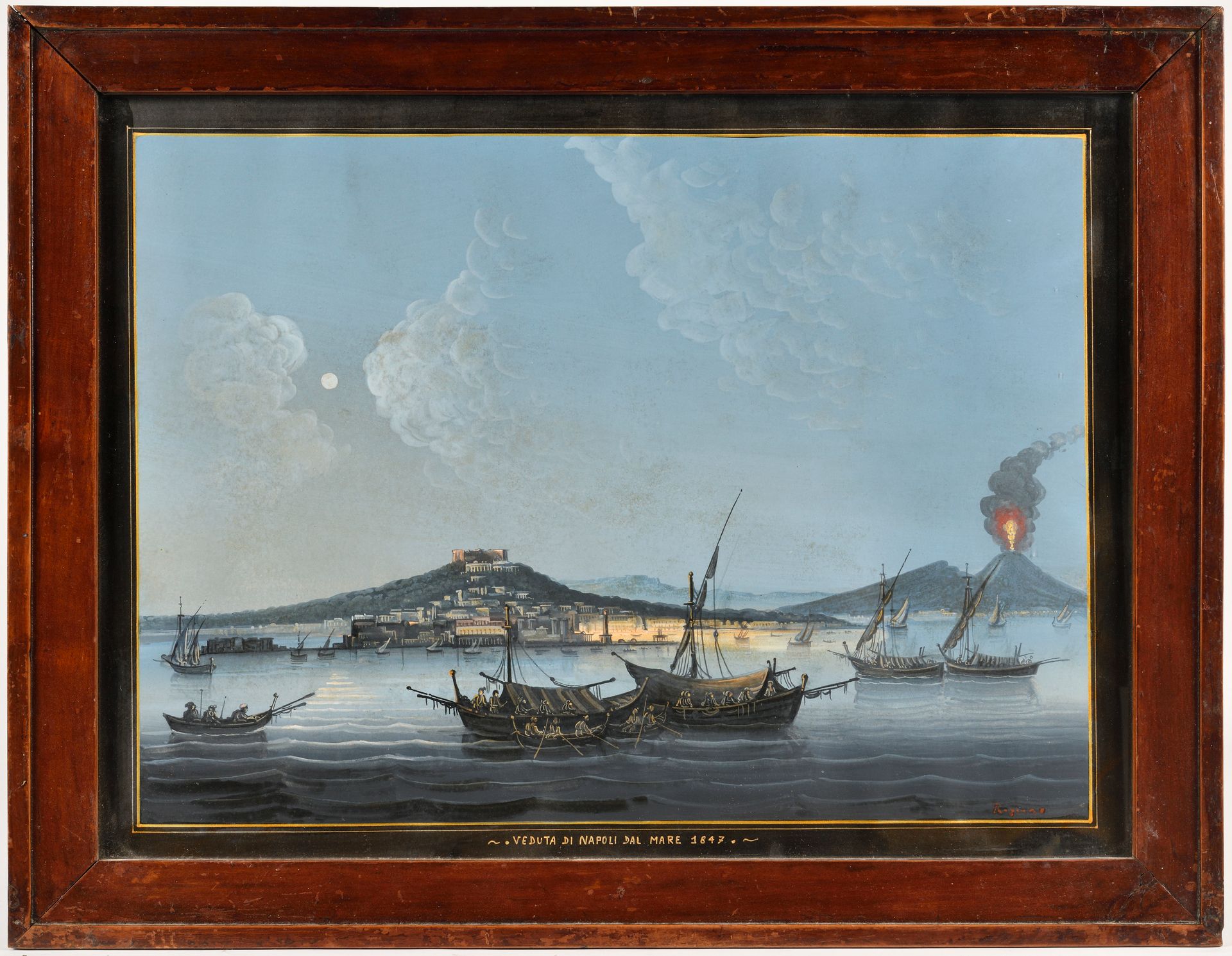 Null ECOLE NAPOLITAINE du milieu du XIXe siècle 
La baie de Naples et les bords &hellip;