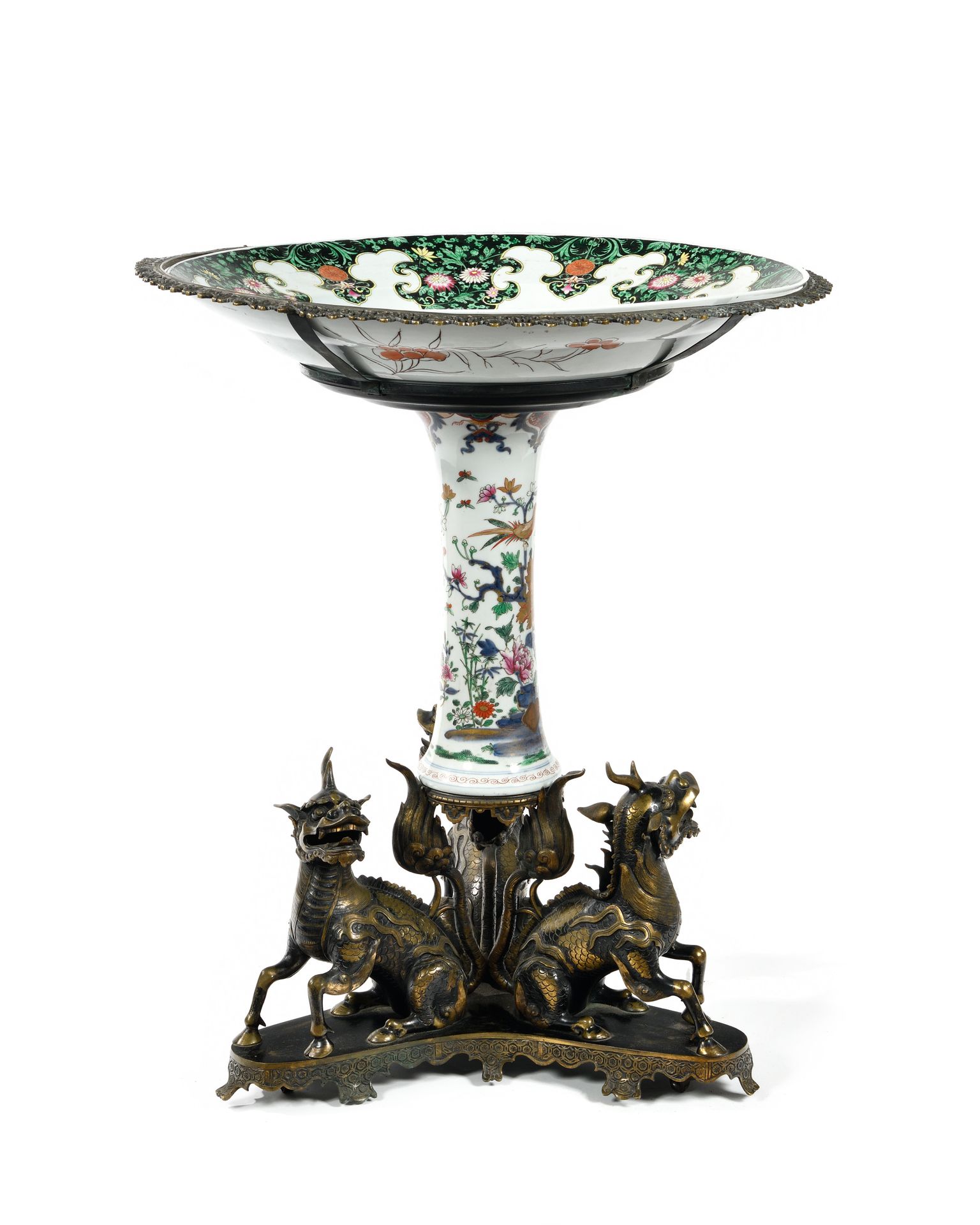 Null Maisons MARNYHAC Edme SAMSON (1810-1891)
Guéridon 
En porcelaine et bronze &hellip;