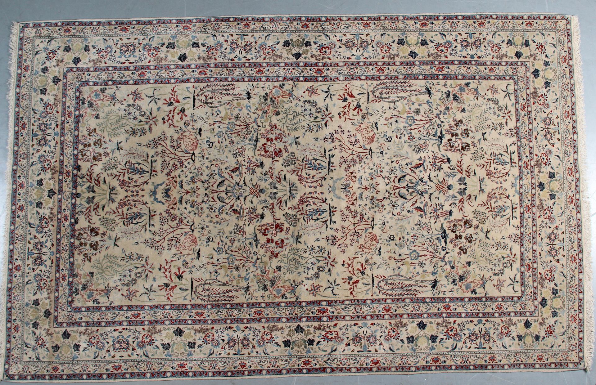 Null FIN TAPIS NAIN TOUDECH, en laine et soie (Iran Atelier impérial, époque du &hellip;