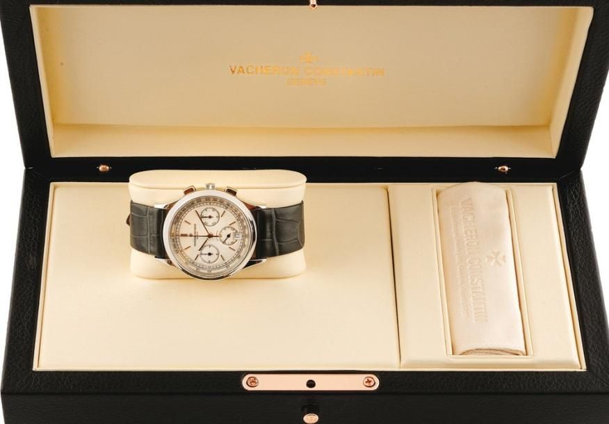 VACHERON CONSTANTIN Chronographe platine sur bracelet alligator Grande écailles &hellip;
