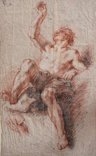 Null Charles de LA FOSSE (Paris 1636-1716) Etude de personnage assis avec une re&hellip;