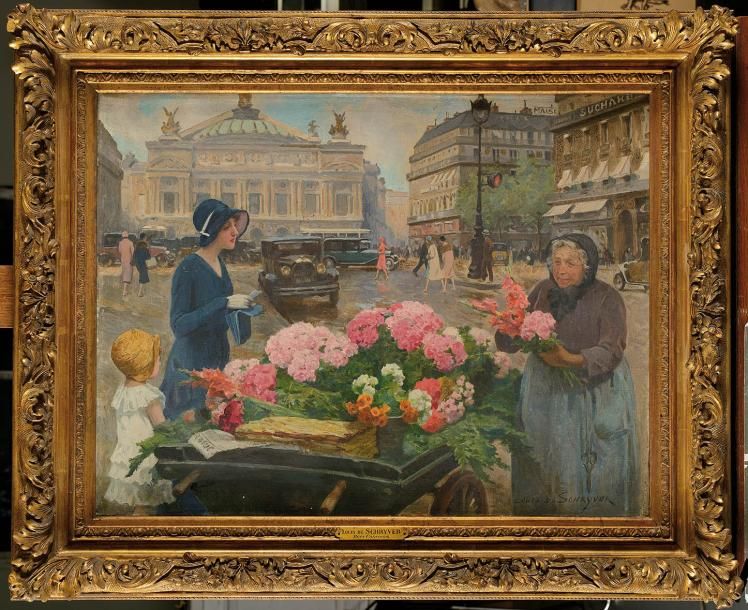 Null Louis Marie DE SCHRYVER (1862-1942) La marchande de fleurs, avenue de l’Opé&hellip;
