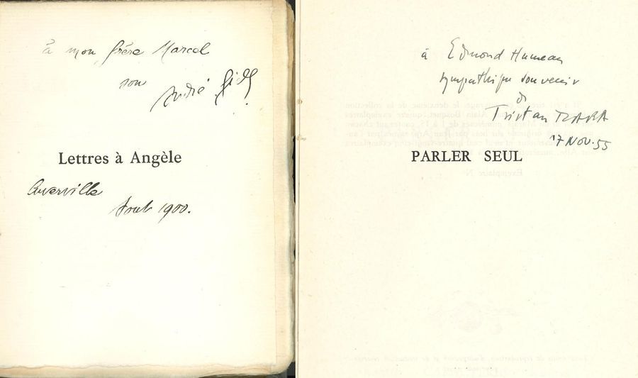Null *LIVRES DÉDICACÉS. 2 livres brochés avec envoi a.S.

 André GIDE, Lettres à&hellip;