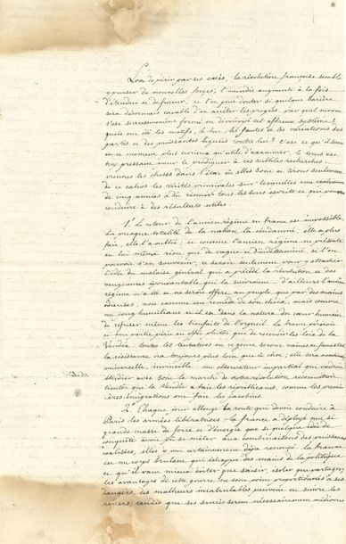 Null *LOUIS-PHILIPPE (1773-1850) le futur Roi des Français. MANUSCRIT autographe&hellip;