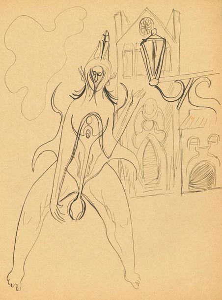 Null *Jacques AUDIBERTI (1899-1965). 96 dessins originaux ; 96 feuillets formats&hellip;