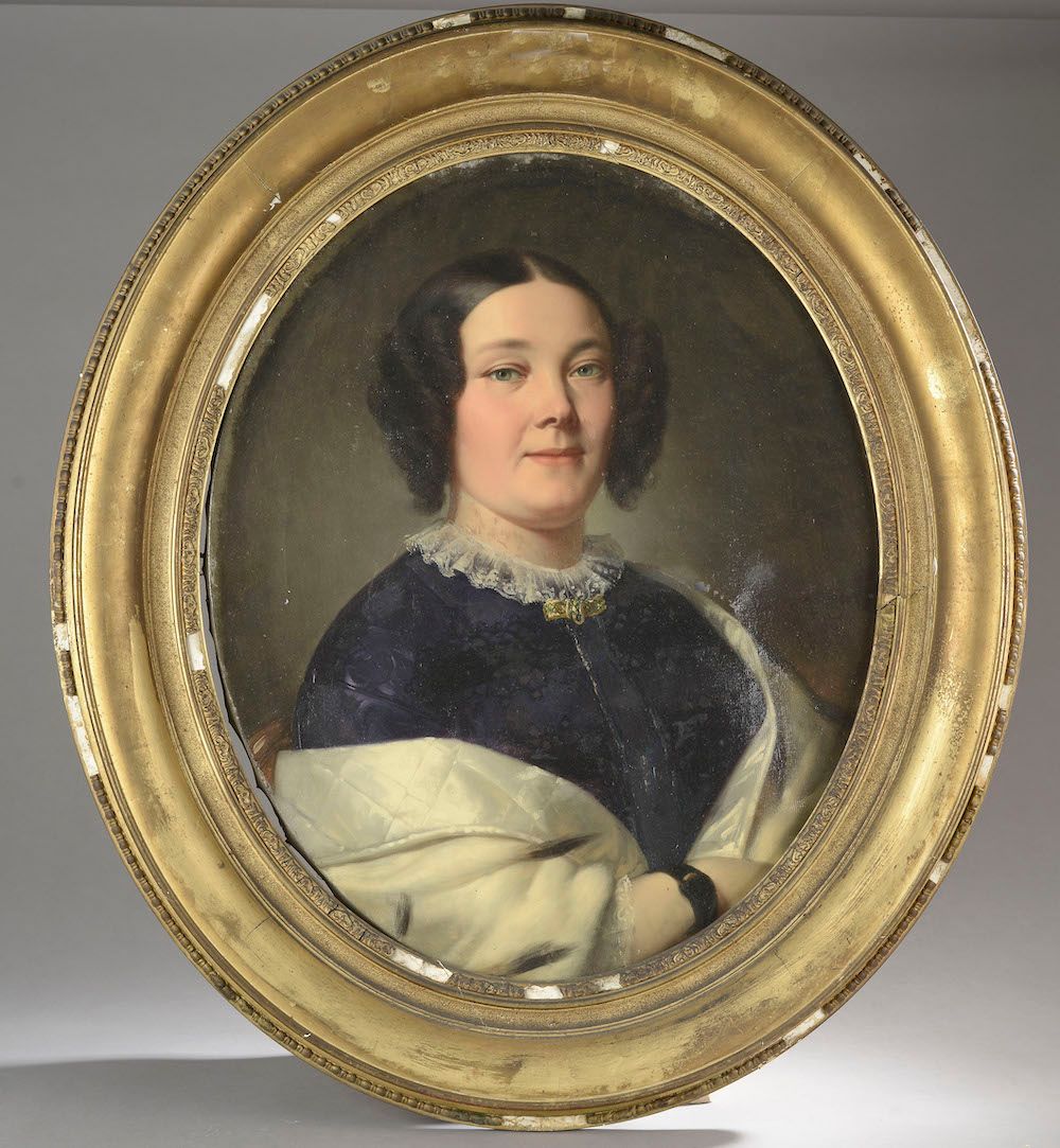 Null 19世纪法国画派。


Carolin-Victoire Frémont夫人的肖像，née Pâris。


椭圆形画布上的油画，有 "GC "字样，&hellip;