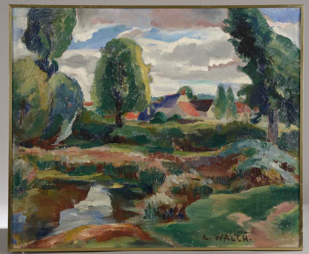 Null Charles WALCH (Thann, 1896 - Paris, 1948). 

 Landscape of the Creuse.

Oil&hellip;