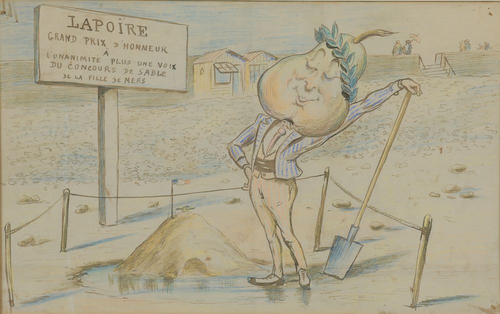 Null Georges MÉLIÈS (Paris, 1861-1938). 

 "Lapoire". 

 Karikatur in Tusche, mi&hellip;