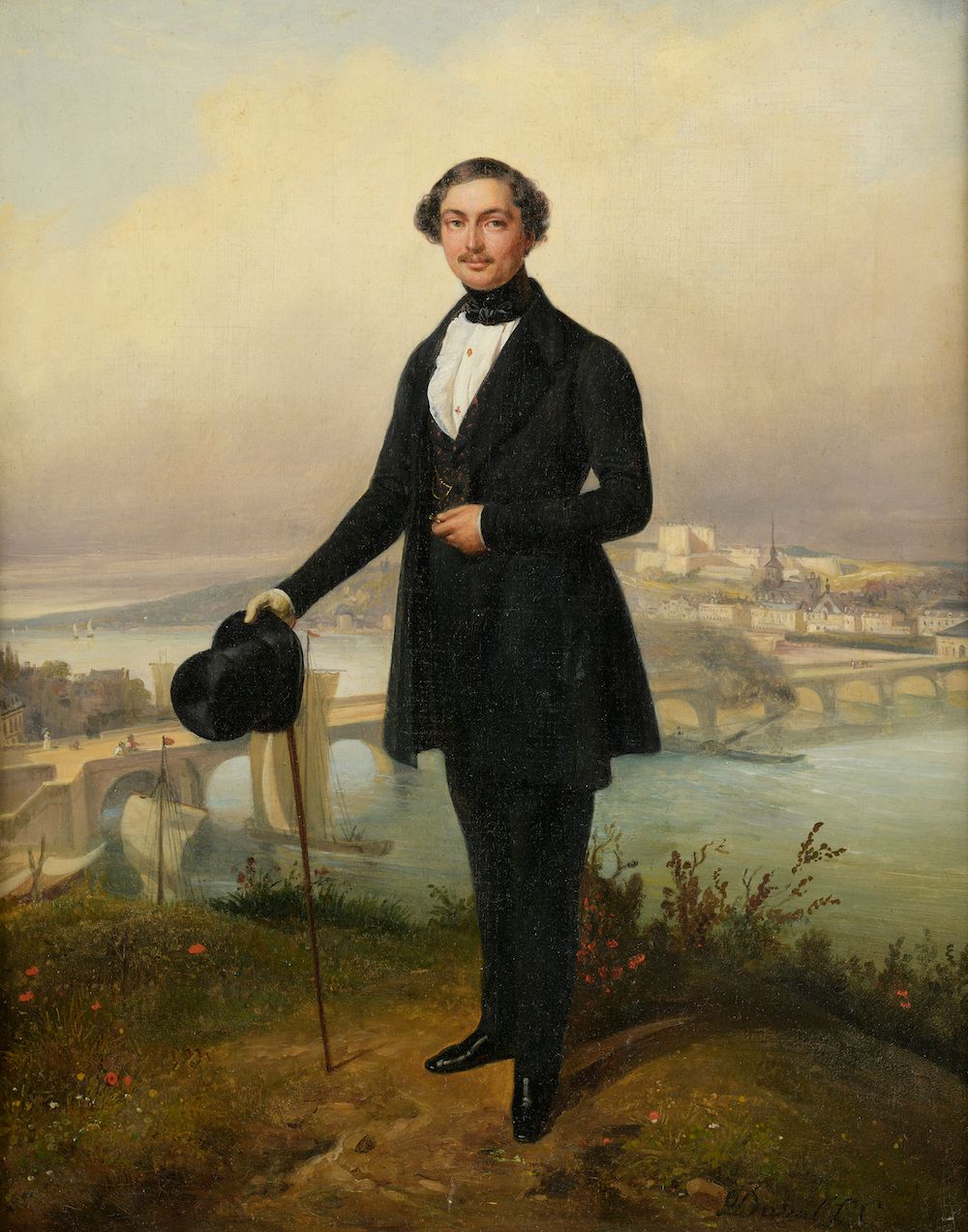 Null 
皮埃尔-杜瓦尔-勒卡姆斯（1790年，利雪-1854年，圣克卢）。





莱昂-诺-德-莫泊桑伯爵在索米尔城前的画像。





油画，右下角有&hellip;
