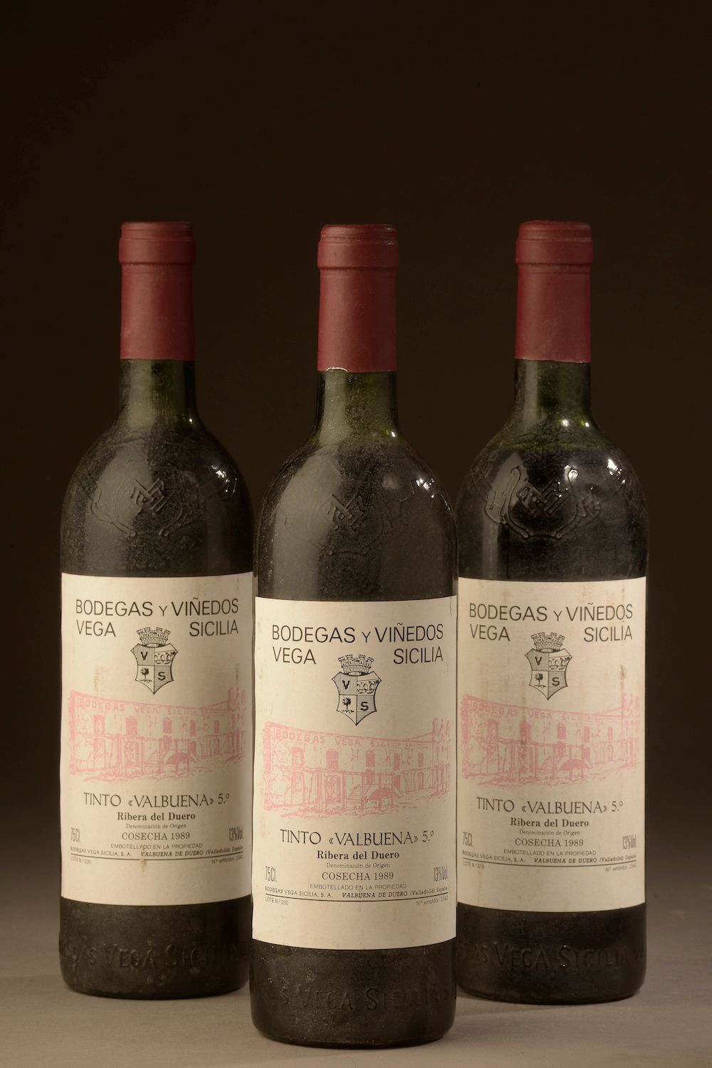 Null 3 bouteilles RIBERA DEL DUERO "Tinto Valbuena 5°", Vega Sicilia 1989 (es, e&hellip;