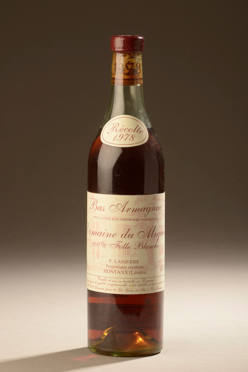 Null 1 bouteille BAS-ARMAGNAC "Folle Blanche", Domaine du Miquer 1978 (MB)