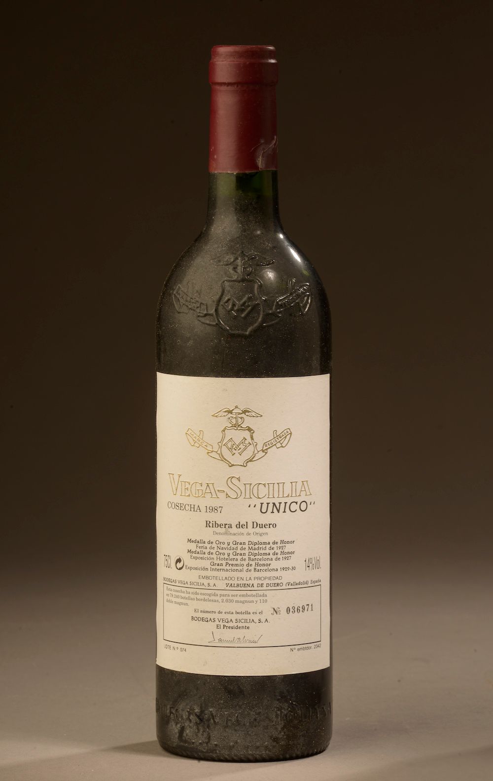 Null 1瓶RIBERA DEL DUERO "Unico", Vega Sicilia 1987 (els)
