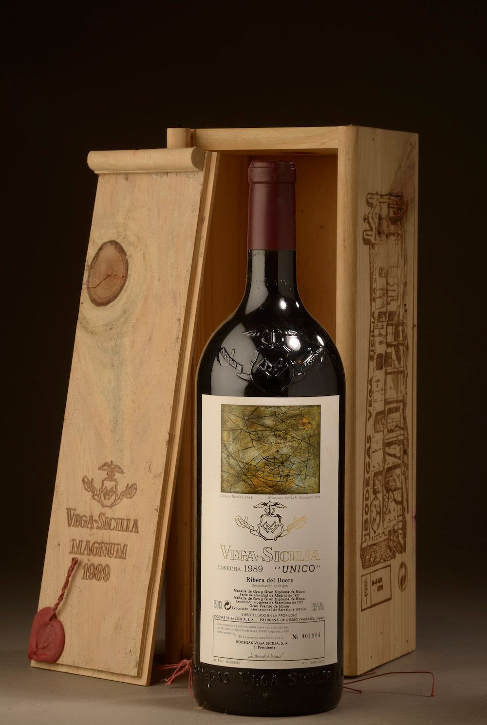 Null 1 magnum RIBERA DEL DUERO "Unico", Vega Sicilia 1989, caisse bois