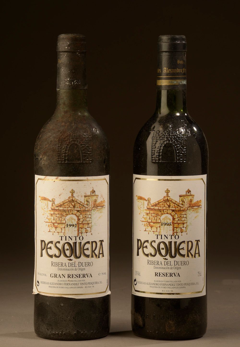 Null 2 botellas RIBERA DEL DUERO "Gran Reserva", Pesquera 1992 1995