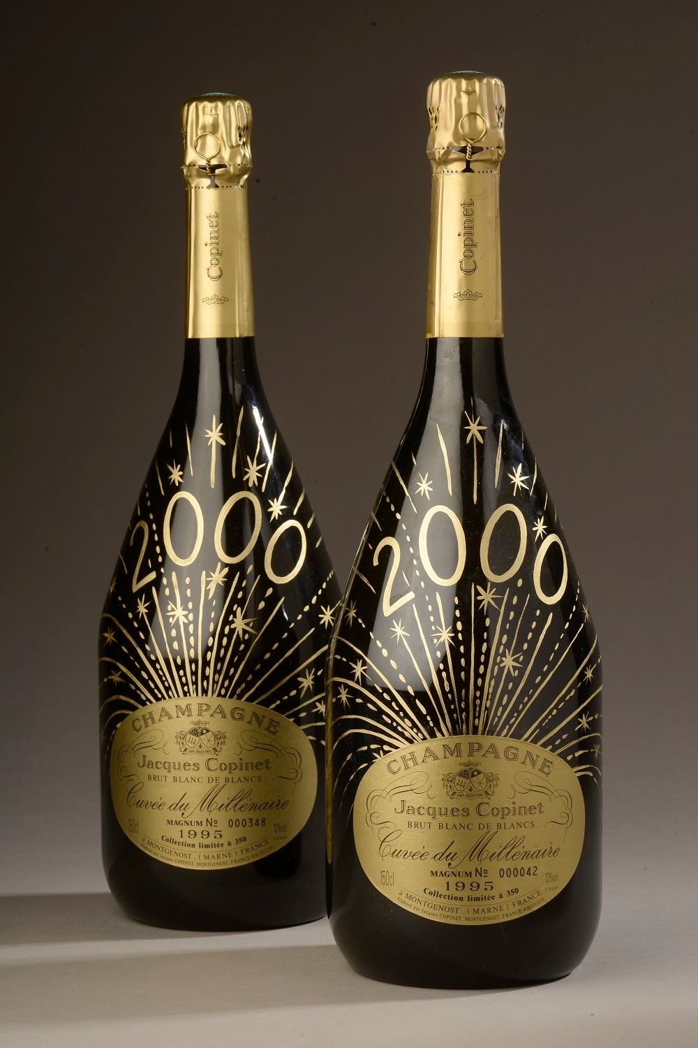 Null 2 bouteilles CHAMPAGNE "Blanc de Blancs", J. Copinet 1995 (cuvée du milléna&hellip;