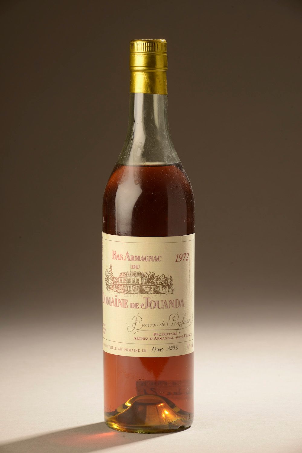 Null 1 bottle BAS-ARMAGNAC "Domaine de Jouanda", Baron de Poyferré 1972 (MB)
