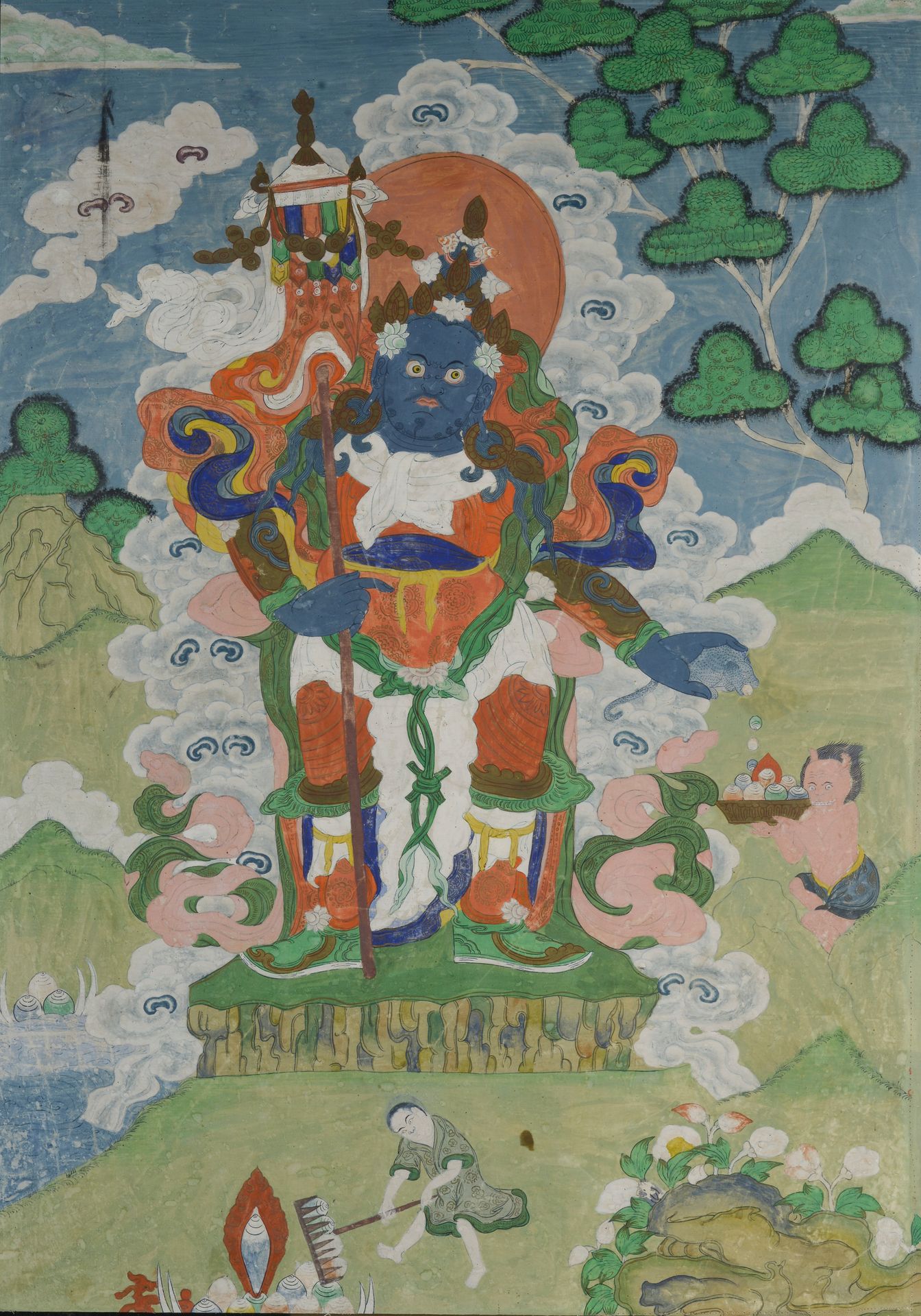 Null TIBET - inizio XX secolo.

Thangka, tempera su tela, Mahakala in piedi su u&hellip;