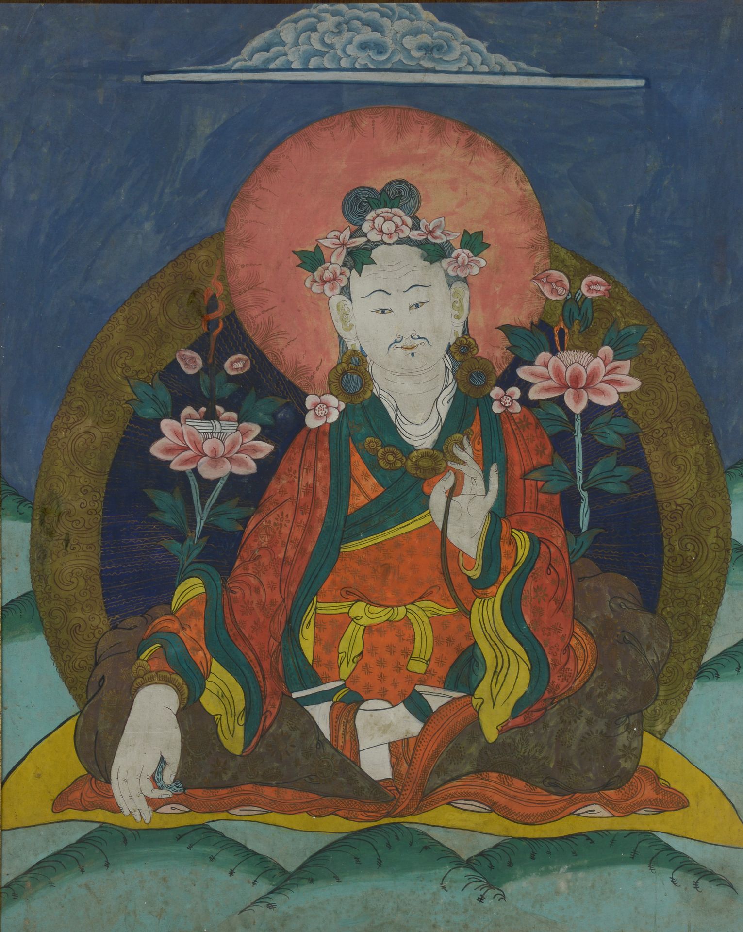 Null TIBET - 19. Jahrhundert.

Thangka, Tempera auf Leinwand, sitzender Lama, St&hellip;