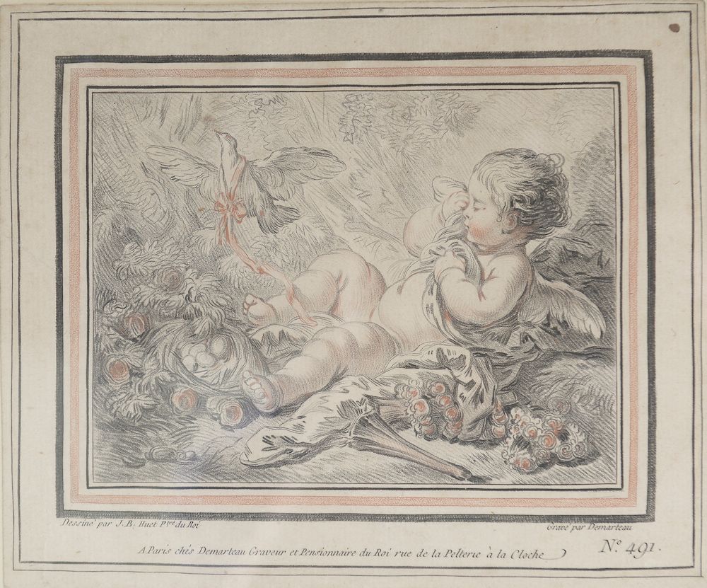 Null Engraved by DEMARTEAU after Jean-Baptiste HUET.

L'amour consolé.

Colour e&hellip;