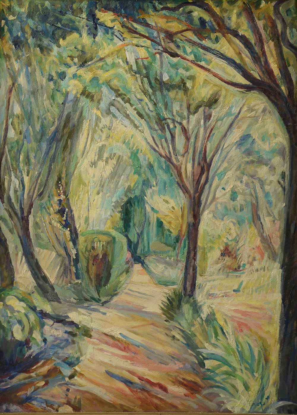 Null Maurice CROZET (1896-1978). 

 Allee mit Bäumen.

Öl auf Leinwand signiert &hellip;