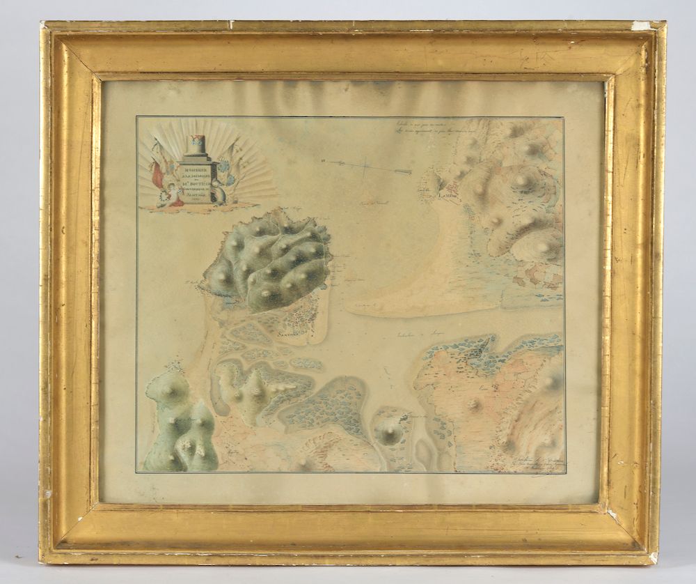 Null 圣地亚哥-科尔蒂佐（19世纪）。

圣托尼亚的计划。

水彩画，右下方有签名和日期 "1924年12月8日"（纸张发黄，有污点和卷曲的纸张）

高度。&hellip;