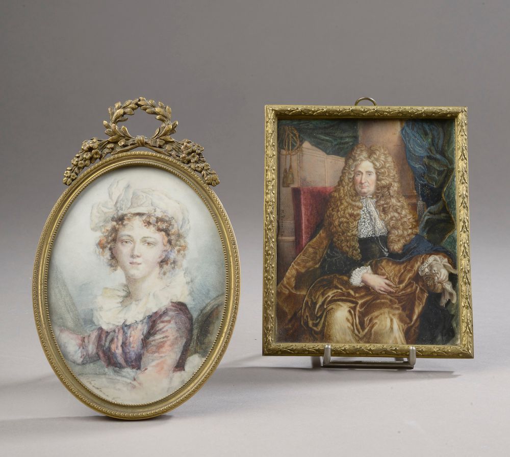 Null After Louise-Elisabeth VIGÉE LE BRUN.

Self-portrait. 

Oval miniature. 

H&hellip;