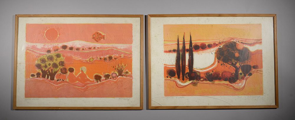 Null 
Frédéric MENGUY (1927-2007).




Landschaften.




Zwei Lithographien, unt&hellip;