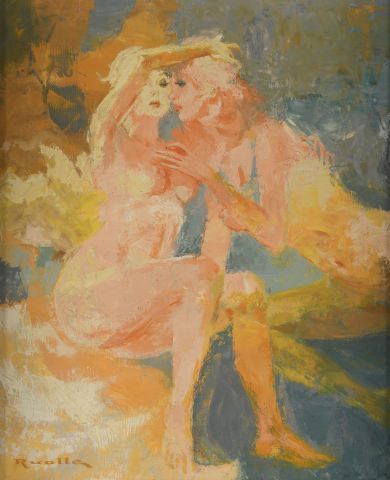 Null Lucien RUOLLE (1925-1991).

"Les deux amies".

Huile sur toile signée en ba&hellip;