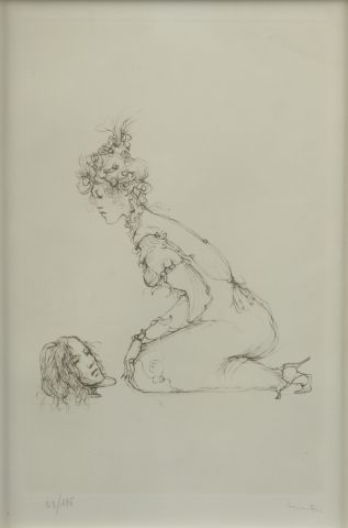 Null 莱昂诺-菲尼（1907-1996）。

莎乐美。

干版画右下角有签名，左下角有63/175字样。

高度：29厘米。29厘米 - 宽度：19厘米（视&hellip;