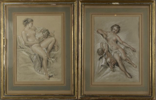 Null 
弗朗索瓦-布歇（François BOUCHER）品味的现代学校。




女性裸体与普蒂。




用三支铅笔画了两幅画。




高度：39厘米&hellip;