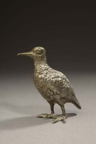 Null Woodcock in silver plated metal (oxidations).

Height : 10 cm. 10 cm high

&hellip;